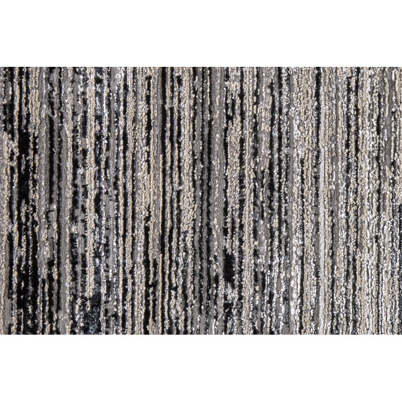 Tapis abstrait beige / noir / gris Devia, Rectangle 6 pi 7 po x 9 pi 6 po