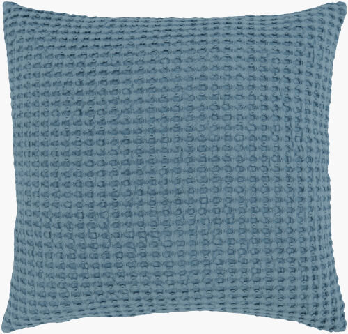 Ruta Cotton Throw Pillow Cover, Denim, 20" H x 20" W