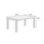 Table de salle à manger Shry, plateau en faux marbre angulaire, bois gris, 66 po