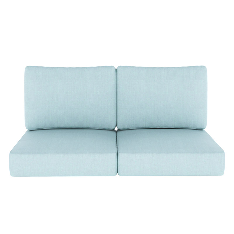 Sunbrella® Outdoor Loveseat Seat / Back Cushion, Sunbrella Bliss Dew
