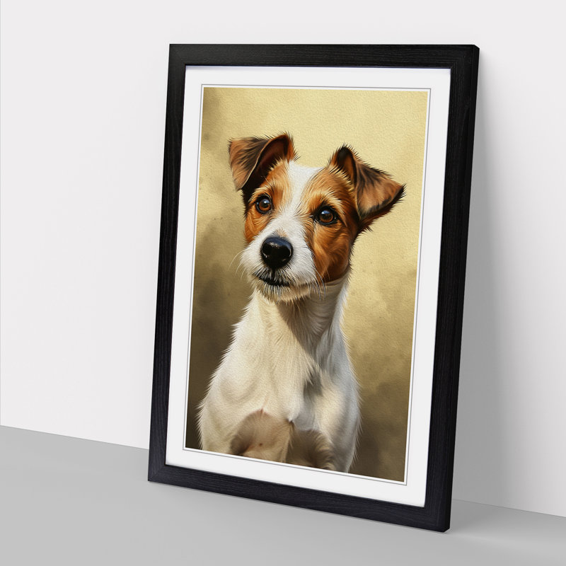 Jack Russell Realism - Framed Print, 46cm H x 34cm W x 2cm D, Black Framed