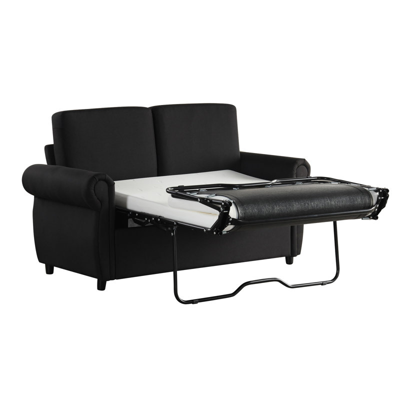 Canapé-lit 57,9 po avec matelas à mémoire de forme et deux ports USB pour espace de salon, Noir