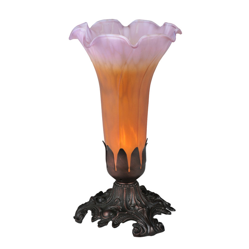 Meyda Tiffany & Stained Glass Table Lamp, Amber/Purple