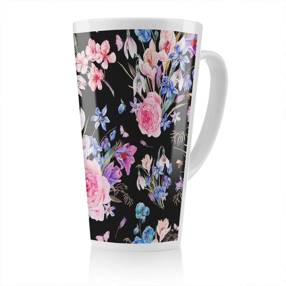 Flowers On Latte Mug