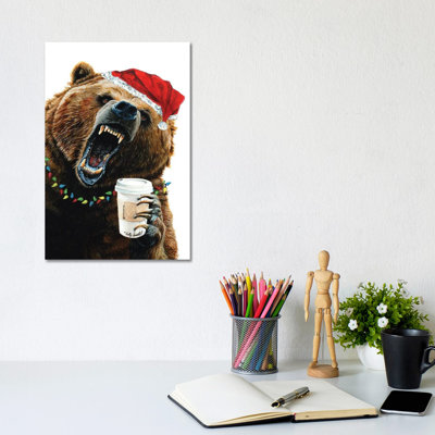 Grizzly Mornings Christmas - Wrapped Canvas Painting