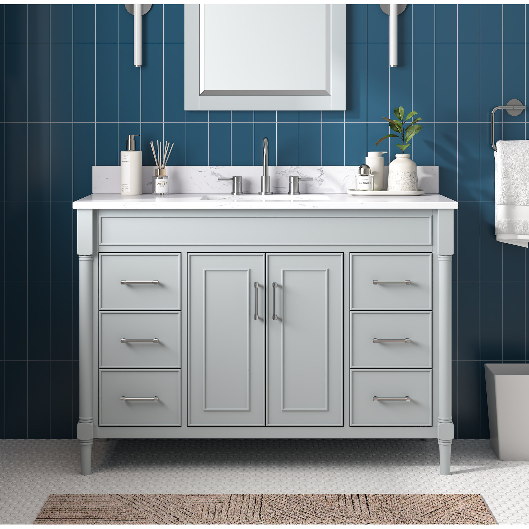 Addison 48'' Single Bathroom Vanity Base, Light Gray