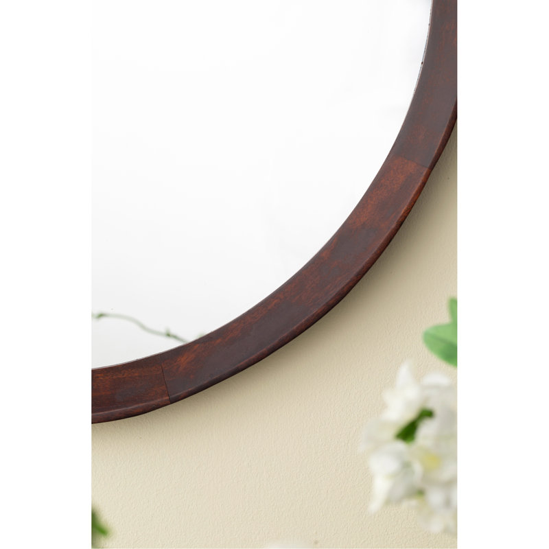 Miroir mural en bois de manguier exquis pour une décoration polyvalente