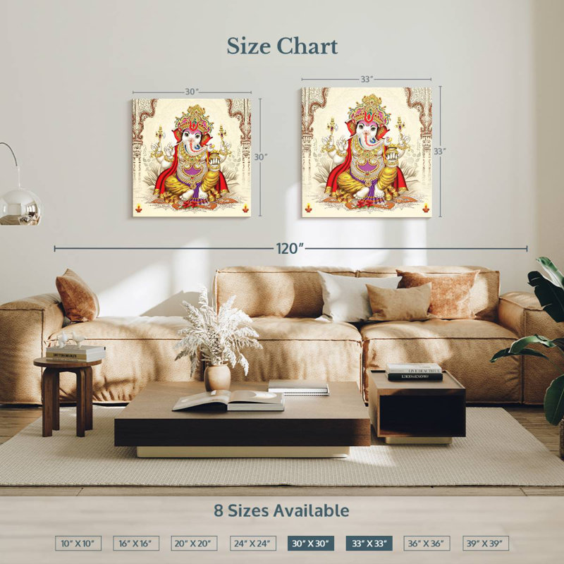 Divinité Adella Ganesh, H 33 po x l 33 po