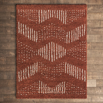 Chevron Burnt Orange/White Area Rug