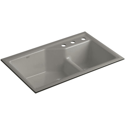 Indio® 33" L x 21.125" W Double Basin Undermount Kitchen Sink with Accessories
