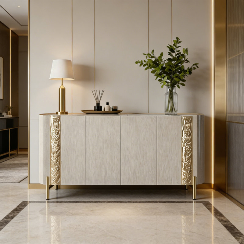 Armoire d'entrée de style italien de luxe, H 35,43 po x l 55,11 po x P 15,72 po