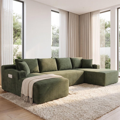 Canapé modulaire de 125 po sans os, modulaire et désossé, vert