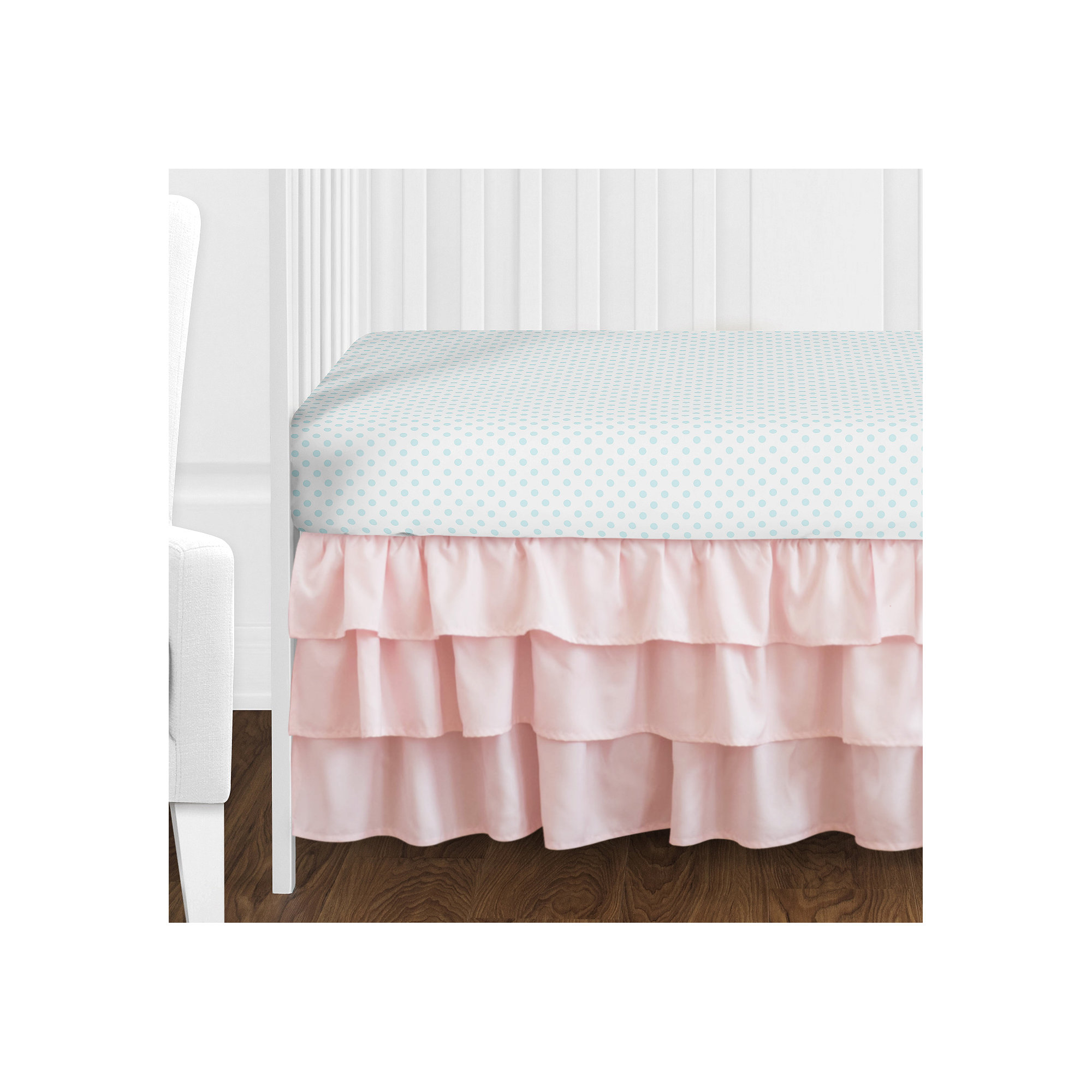 Watercolor Floral 4 Piece Crib Bedding Set