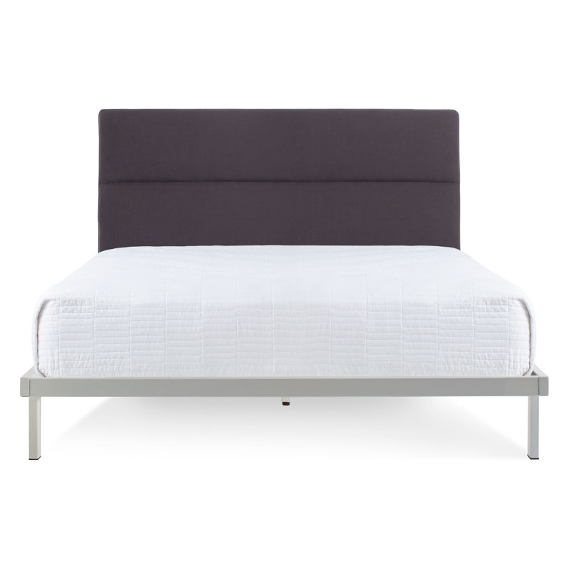 Station Upholstered Bed, Full, White/Iron