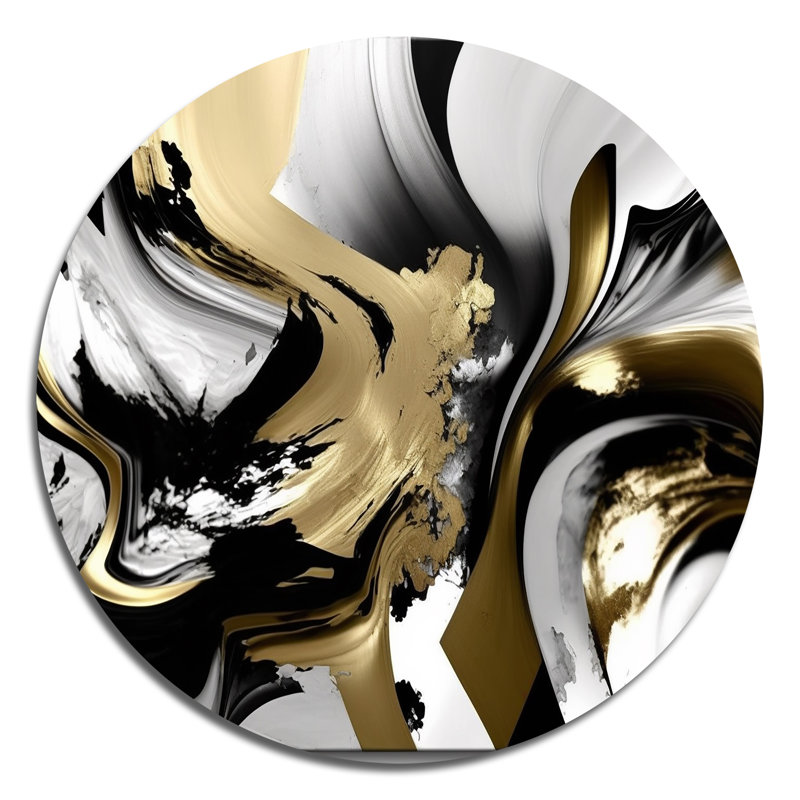Nealon - Art abstrait rond en métal, H 16 po x l 16 po
