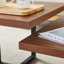 Table basse double salon en noyer foncé