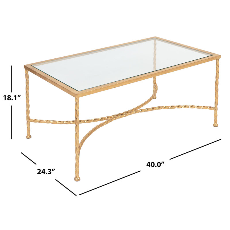 Vera Glass Cocktail Table, Gold