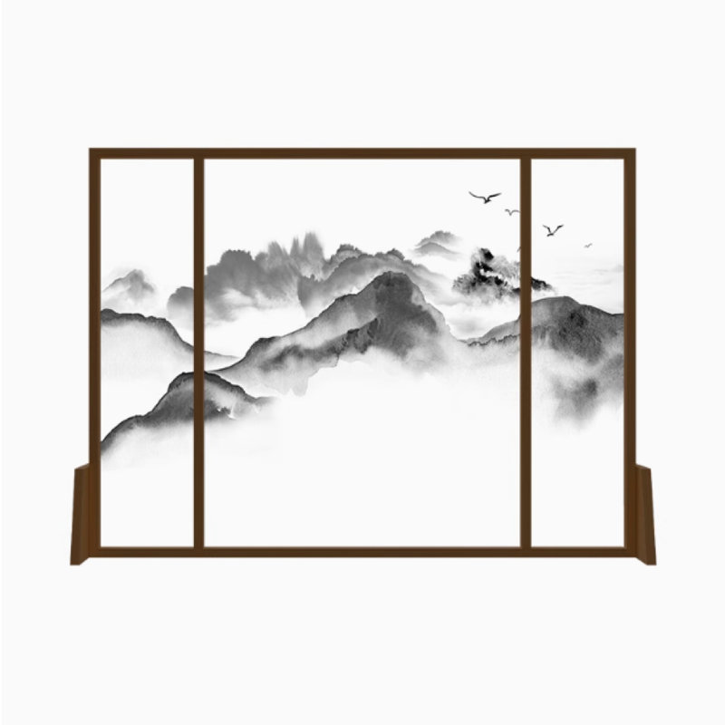Nouvel écran de style chinois, H 70,86 po x l 78,74 po x P 1,18 po