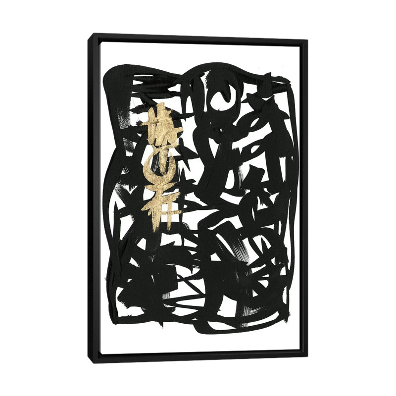 Reproduction d'art sur toile, "I" par Renée Stramel, H 26 po x l 18 po x P 1,5 po, Toile encadrée noire