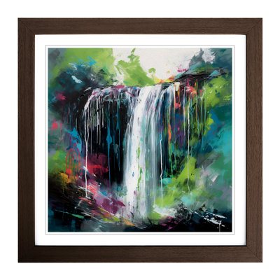 Waterfall Gestural Art No.5 - Framed Print