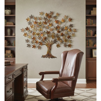 Décoration murale d'extérieur en arbre de vie de 40 pouces de large avec finition multicolore résistante aux intempéries pour une décoration intérieure et extérieure