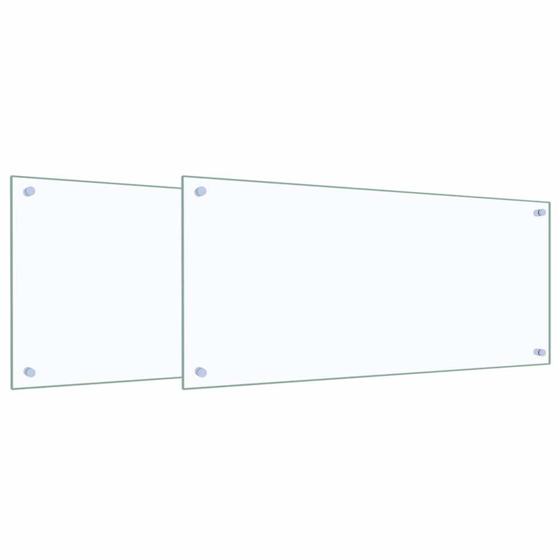 Vidaxl Kitchen Backsplash Wall Tile Panel Kitchen Back Wall Tempered Glass, 90cm H x 40cm W, Transparent