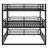 Metal Triple Bunk Bed With Safety Guardrails-1303769125