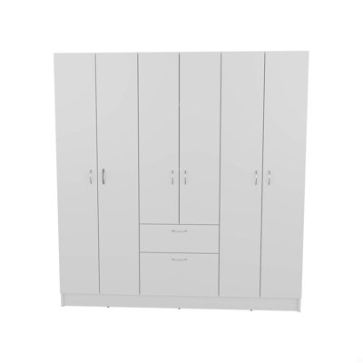 Armoire à six portes, sept tablettes intérieures et un tiroir