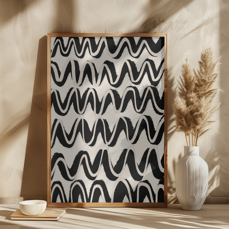 Beige Waves Pattern, 50.8 cm H x 76.2 cm W