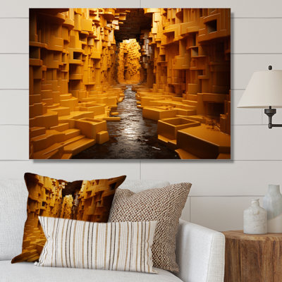 «Yellow Geometric Tunnel II», reproduction sur toile