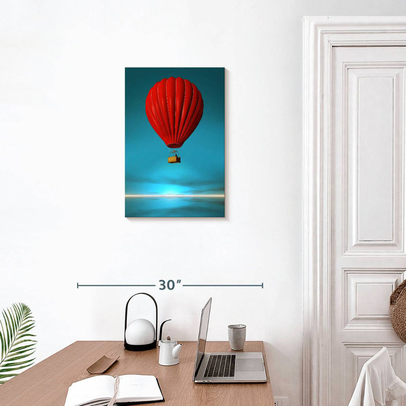 Montgolfière rouge Mehar, H 24 po x l 16 po