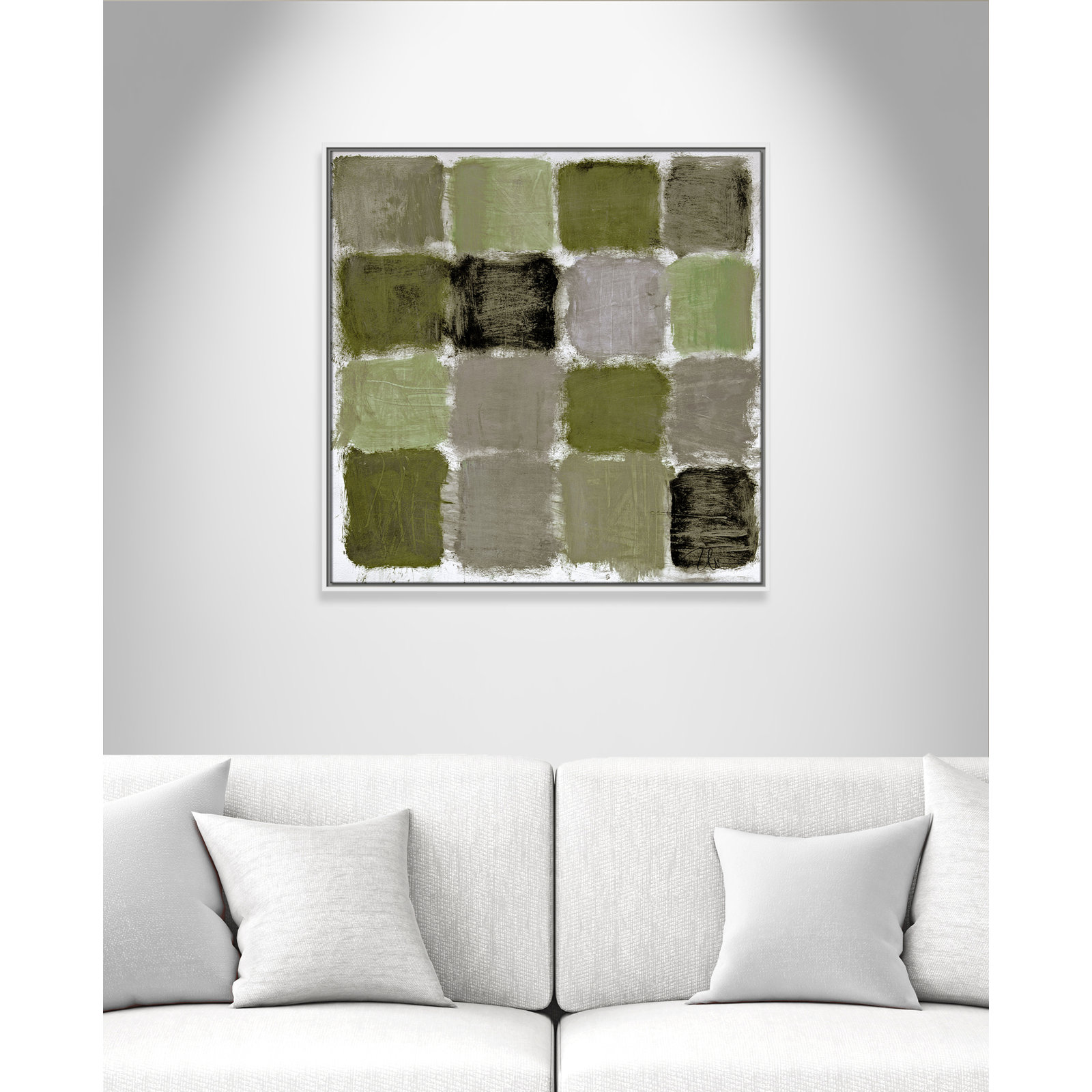 Coppola "Powder Room Green Reflections" Print, 31.5" H x 31.5" W, White