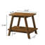 Table basse en noyer de style Mid-Century moderne, 3 tablettes avec tablettes de rangement