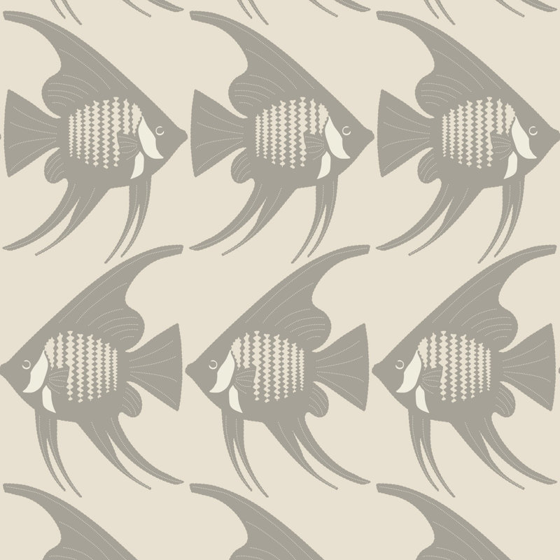 Papier peint ange poisson - taupe
