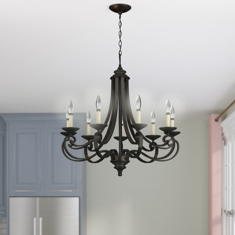 Earline 9 - Light Steel Dimmable Classic / Traditional Chandelier