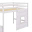 Lit mezzanine simple avec escalier de rangement et fenêtre intégrée-183113442