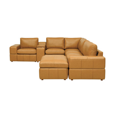 Sobekhenet Leather Match Large Seating Modular Sectional