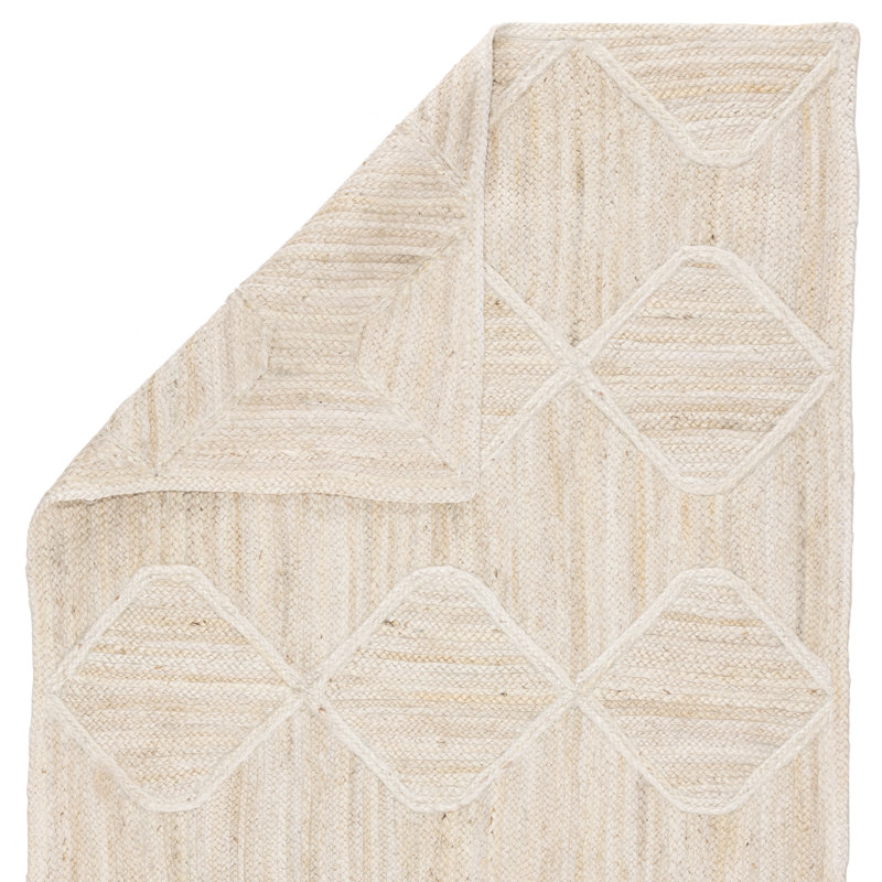 Nolita Jute / Sisal Geometric Area Rug in Off-White/Beige, Rectangle 5' x 8'