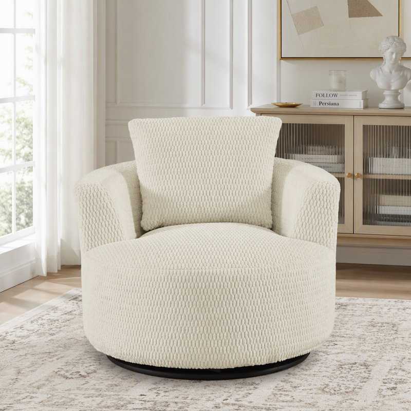 Fauteuil d'appoint pivotant à 360 ° compressible, Crème