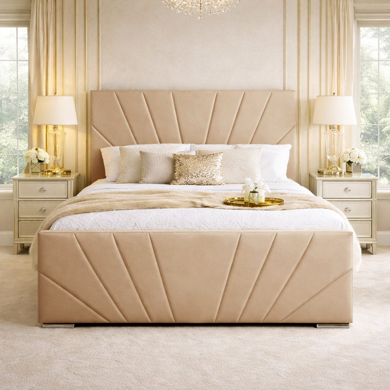 Upholstered Bed, Beige, Kingsize (5')