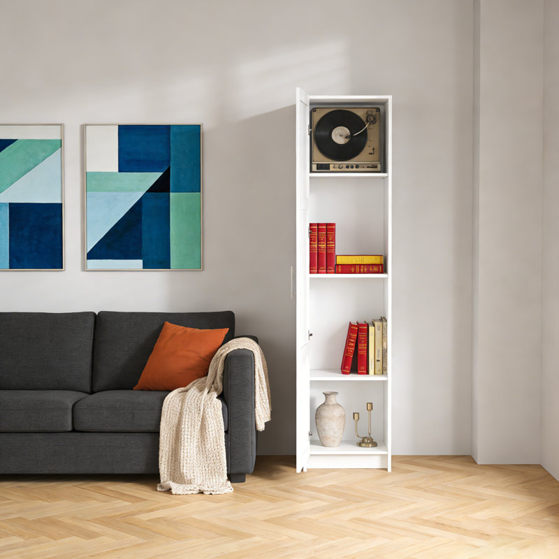 Grande armoire de rangement étroite avec 3 tablettes réglables pour le salon / la cuisine / la buanderie / la chambre à coucher