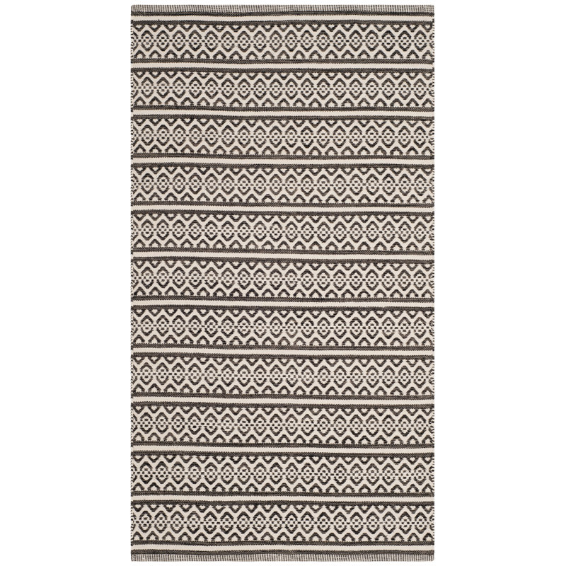 Bester Hand Woven Cotton Geometric Rug, Rectangle 3' x 5'