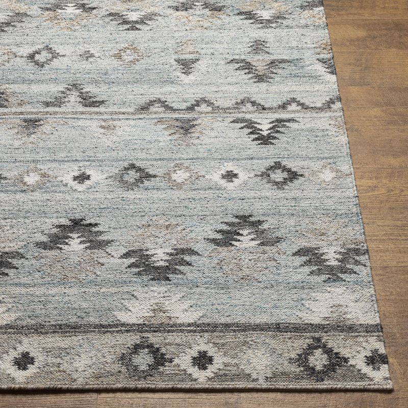 Kirsten Southwestern Area Rug in Blue, Rectangle 2' x 3'