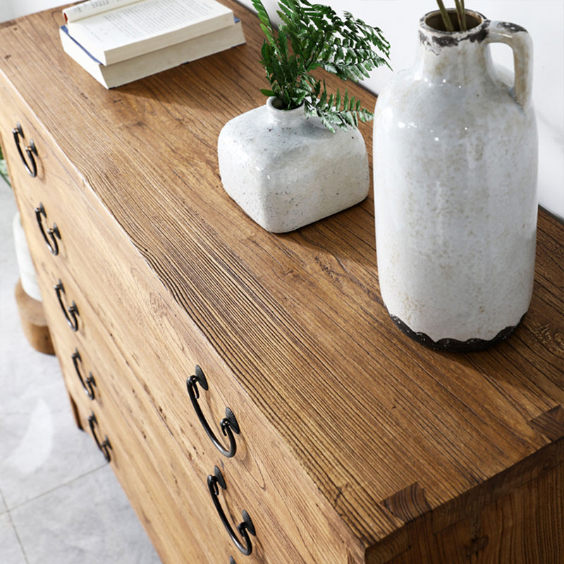 Buffet décoratif Mid-Century moderne en bois massif Burlywood
