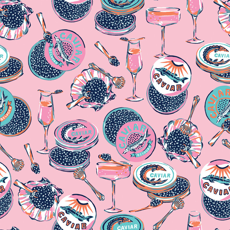 Papier peint adhésif champagne et caviar rose, Rose