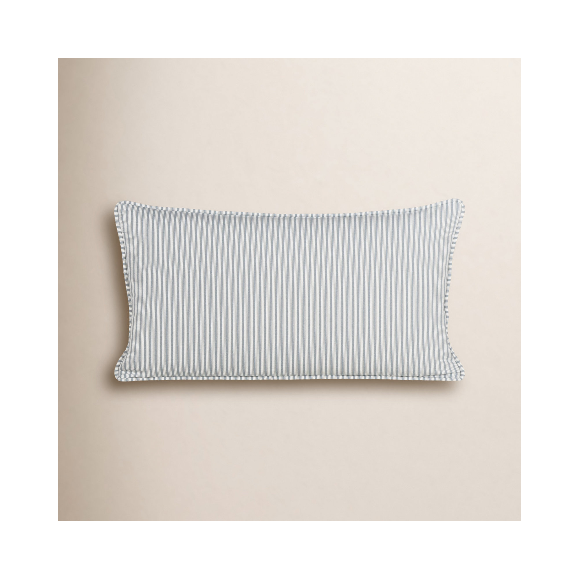 Birch Lane Polo Stripe Calypso Piped Feather Accent Pillow, Feather, Blue, Rectangle 14"H x 26"W
