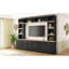 Meuble audio-vidéo de style maison de campagne l 102,3 po 4 pièces avec tablettes réglables, meuble télé avec bibliothèque pour téléviseur de 75 po ou moins, console multimédia avec 6 tiroirs pour le salon-96560405