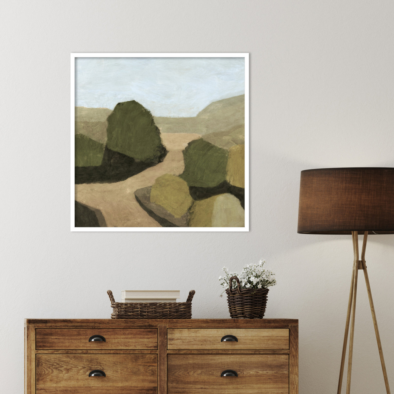 Paysage 1 Print by Dan Hobday, White, 33" H x 33" W
