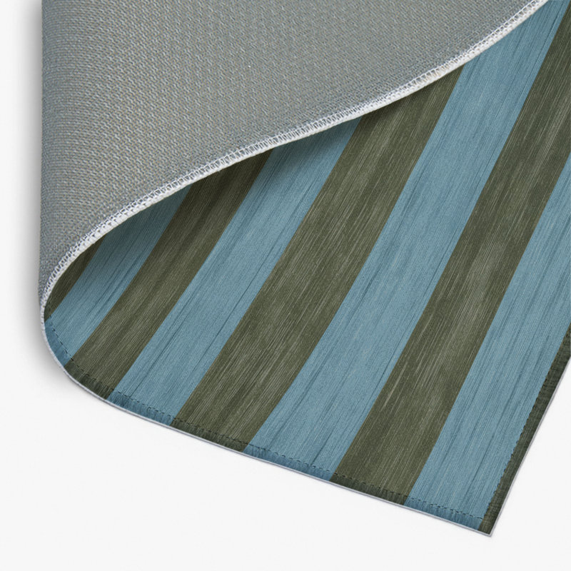 Tapis intérieur / extérieur bleu HorizontalStripes, Rectangulaire 2 pi x 3 pi
