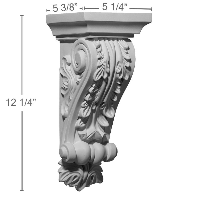 Endurathane Damon Corbel, 5 1/4"W x 5 3/8"D x 12 1/4"H, Factory Primed